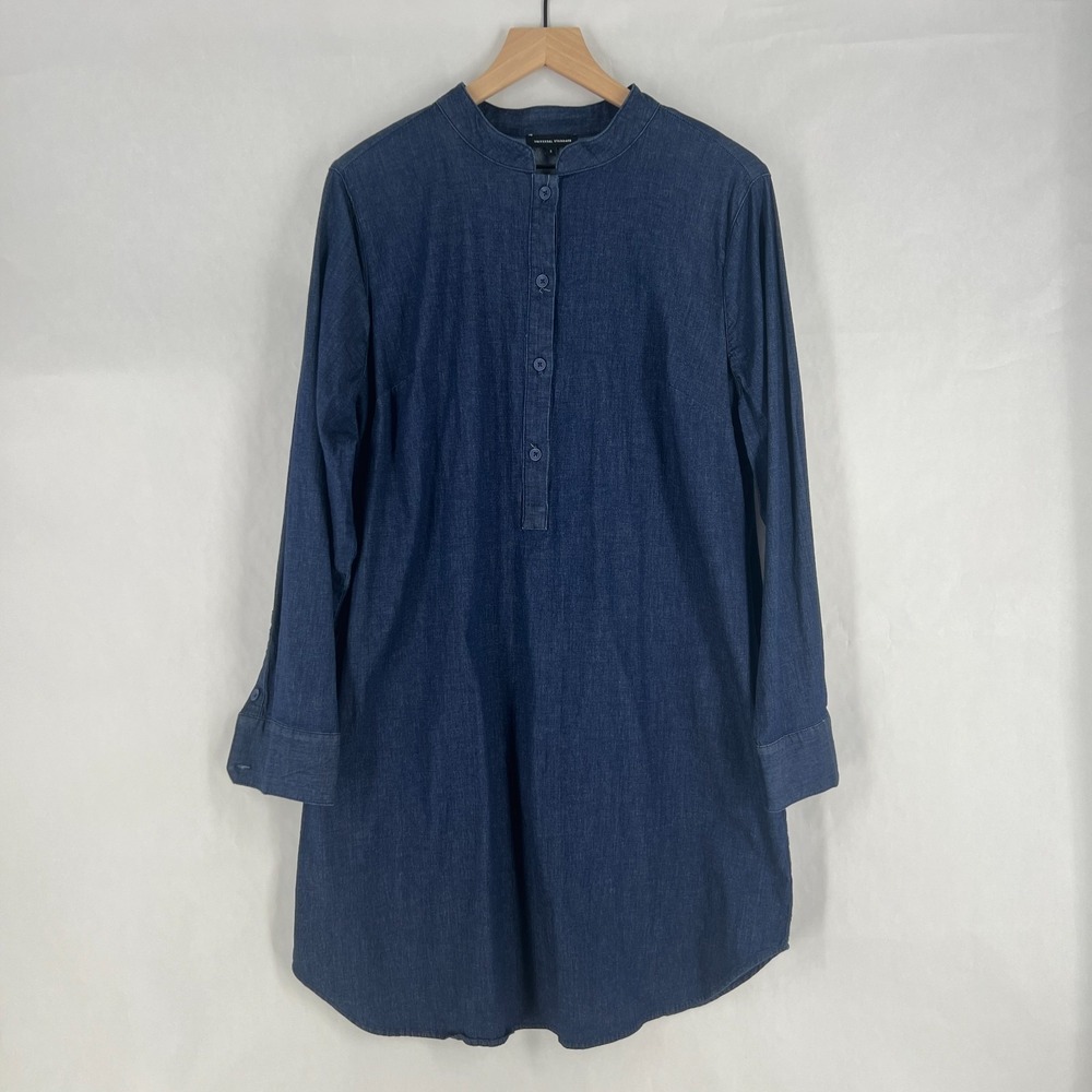 Universal Standard Hannah Shirt Dress Womens 14/16 Blue Cotton Stretch Casual